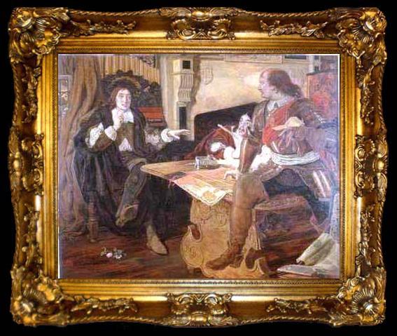 framed  Ford Madox Brown Protector of the Vaudois, ta009-2
